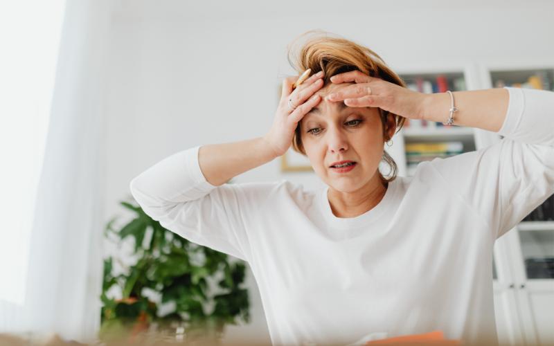 woman looking stressed